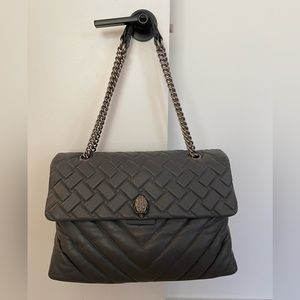 Kurt Geiger London XXL Kensington quilted leather shoulder bag in grey